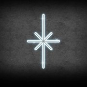 DECOLED Svetelný motív LED hviezdy Polaris, závesný, 49 x 55 cm, ľadovo biely