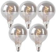 Sada 5 stmievateľných LED žiaroviek E27 dymová G125 4W 130 lm 1900K