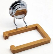 Závesný držiak na toaletný papier, chróm-bambus