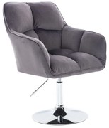 LuxuryForm DESIGN Kreslo AMALFI VELUR na striebornom tanieri - tmavo šedé