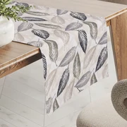 Biante Dekoračný behúň na stôl PML-056 Zeleno-čierne listy na béžovom 20x120 cm