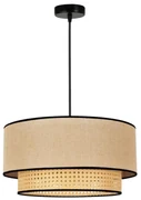 Duolla - Luster na lanku BOHO 1xE27/15W/230V pr. 45 cm béžová/ratan DU84304