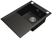 Gamma Design 7050, 1-komorový granitový drez 700x480x205 mm, čierna, GMA-ZLE000129