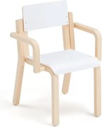 Detská stolička DANTE, s podrúčkami, výška 310 mm, breza/biela