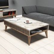 Konferenčný stôl Milan - Walnut, White Marble