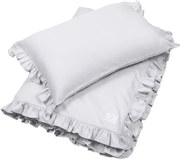 Junior obliečky s volánikmi tmavo šedá 100x135cm