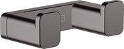 Hansgrohe AddStoris, dvojitý háčik, kartáčovaný čierny chróm, HAN-41755340
