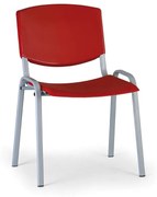 Konferenčná stolička Design - sivé nohy, červená