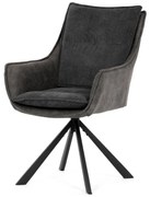 Autronic - Židle jídelní, šedá látka, kov černá - DCH-B1180 GREY2