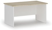 Kancelársky písací stôl rovný PRIMO WHITE, 1400 x 800 mm, biela/dub prírodný
