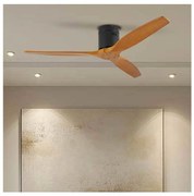 ZEVENTI - Stropný ventilátor SPELLO Wi-Fi Tuya čierna/dub + diaľkové ovládanie