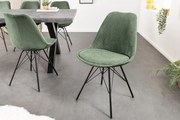 Dizajnová jedálenská stolička Scandinavia zelená cord
