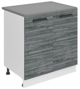 Kuchynská skrinka Belini Premium Full Version spodná 80 cm šedý antracit Glamour Wood s pracovnou doskou