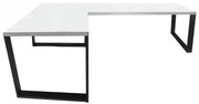 Písací Stôl Roh. Loft Top Biely 180x120x2,8 Model 0