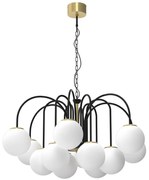 Luster na reťazi CAMBRIDGE 12xE14/60W/230V čierna/mosadz