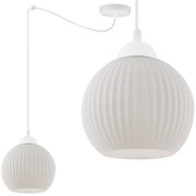 Závesné svietidlo Riffle Round Spider, 1x biele sklenené tienidlo, w