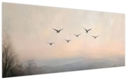 Obraz - Hejno vtákov (120x50 cm)