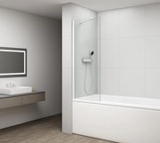 Polysan Polysan, FISA vaňová zástena 600x1500mm, mm, biela mat, číre sklo, FS1062-W