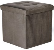 Skladacia taburetka L zamatová, hnedá