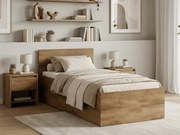 Posteľ SOFIA 90 x 200 cm, dub artisan Rošt: S lamelovým roštom, Matrac: Matrac DELUXE 10 cm