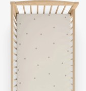 Goldea bavlnená napínacia plachta do detskej postieľky - bodky na béžovom 60 x 120 cm