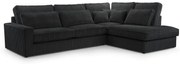 Rohová sedacia súprava LINCOLN LUX, pravá, čierna (Tilia 100)
