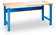 Dielenský pracovný stôl GD, buková škárovka, 1500 x 685 x 840 mm, modrá