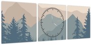 Obraz - Tyrkysové hory N⁰2 (s hodinami) (90x30 cm)