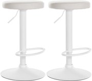 2x Barová stolička Ponte - koženka, biely rám - Biela