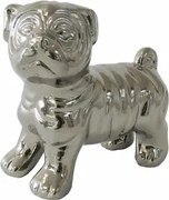 Dekorácia pes 12 cm, strieborná%