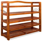 Casaria Regál na topánky RUSTIC, 5políc, 85x26x82cm, prírodná hnedá