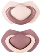 Canpol Babies Sada 2 ks symetrických silik. cumlíkov, 18m +, PURE COLOR růžová/bordo