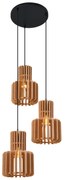 Retro závesná lampa čierna s oranžovou 3-svetlá - Felt