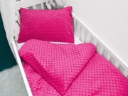 Biante Detské posteľné obliečky do postieľky Minky 3D bodky MKP-018 Purpurové Do postieľky 90x120 a 40x60 cm