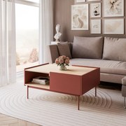 KONFERENČNÝ STOLÍK LUCCA CERAMIC RED / DUB LINEA 97 cm