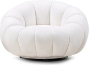 Dizajnové relaxačné kreslo VENEZIA 100 cm boucle biele