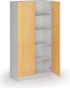 Kovová spisová skriňa s drevenými dverami, demontovaná, 1950 x 1000 x 400 mm, buk