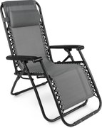 TRENDIE Záhradné ležadlo sivé