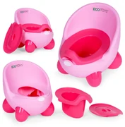 WC nočník pre deti, protišmykové nožičky, ružové ECOTOYS