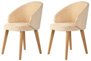 Súprava jedálenských stoličiek Bentley Beige and Dark Oak, 2 ks