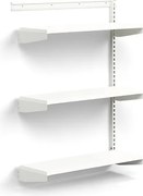 Nástenný regál RELY, prídavná sekcia, laminátové police, 1221x900x300 mm, biela