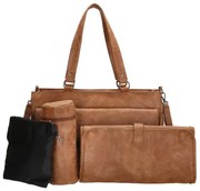 Hnedý 4-set prebaľovacia kabelka ku kočíku „Babyboom“