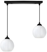 Závesné svietidlo Costa, 2x biele sklenené tienidlo, b