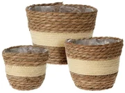PRÚTENÝ KVETINÁČ BOHO SADA 3KS 18X23 CM+16X19 CM+15X14 CM HNEDÁ
