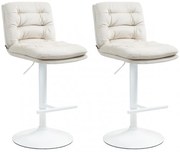 2x Barová stoličkaDamar - zamat, biely rám - cream