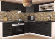 Kuchynská linka Belini 360 cm eben kráľovský s pracovnou doskou Lidia2  TOR LIDIA2/4/WT/HK/0/B1