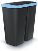 Odpadkový kôš DUO čierny, 45 l, modrá / čierna