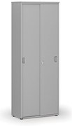 Kancelárska skriňa so zasúvacími dverami, 800 x 420 x 2128 mm, sivá
