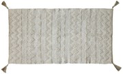 Béžový jutovo-bavlnený koberec so vzorom a strapcami Juo - 70*150 cm