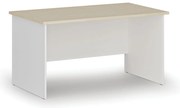 Kancelársky písací stôl PRIMO WHITE, 140x80 cm, biela/breza